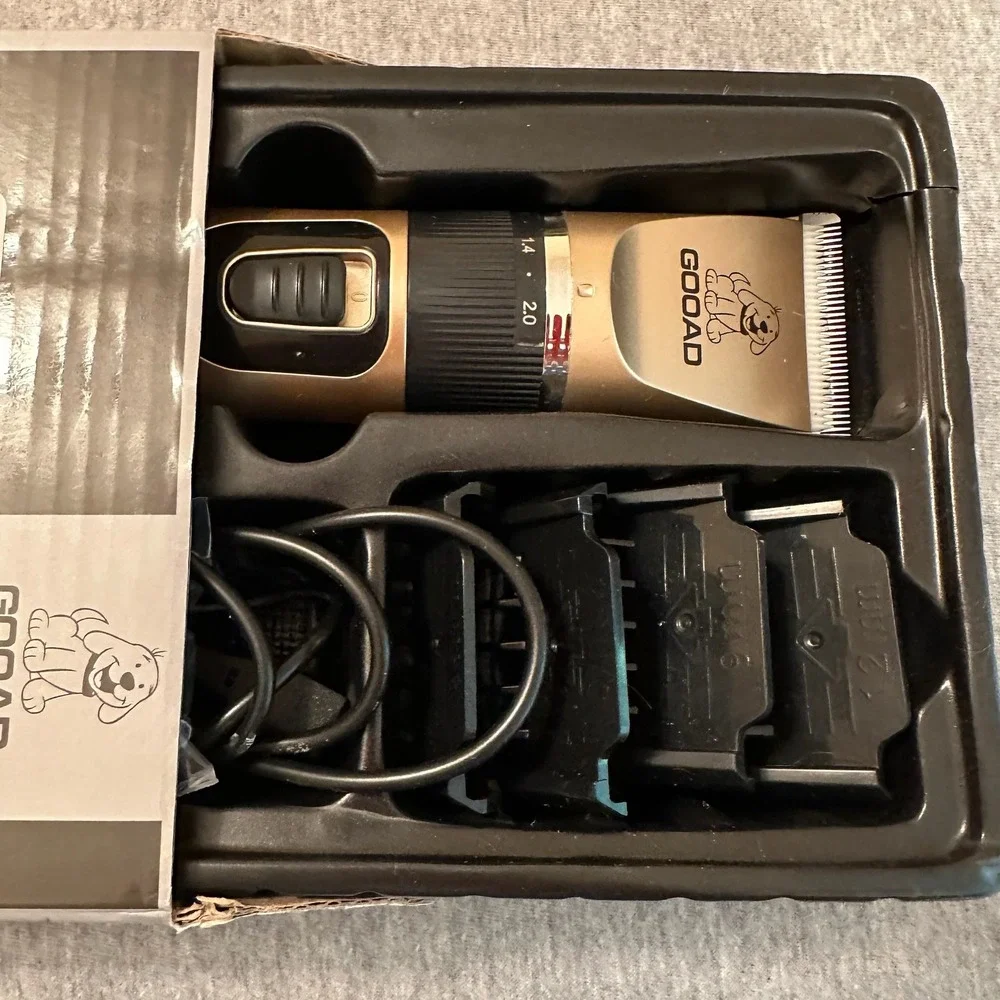 GOOAD Pet Grooming Kit Cordless Dog Clippers Gold Professional NWT